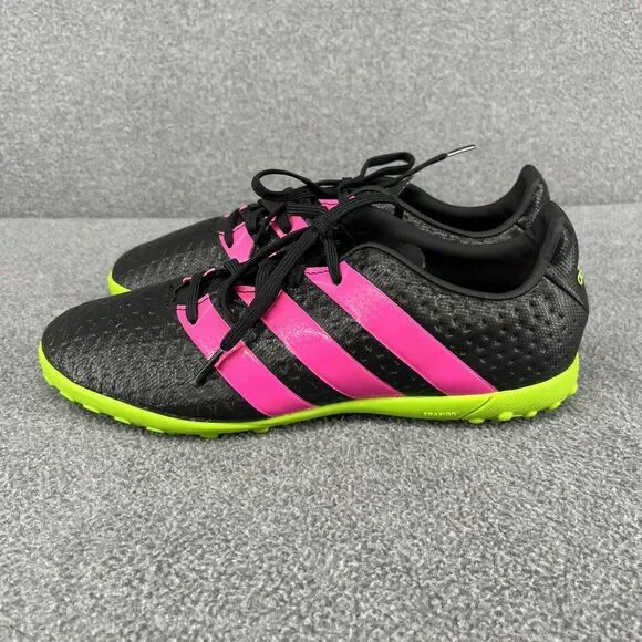 Adidas Shoes Mens Size 6 Black Pink Green Traxion Turf‎ Soccer Cleats AF4985